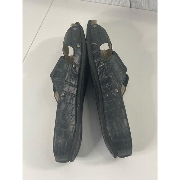 Abeo Slide Dtyke  Black Leather Neutral Tan Comfort Sandals Women’s Sz 11 - Picture 4 of 6